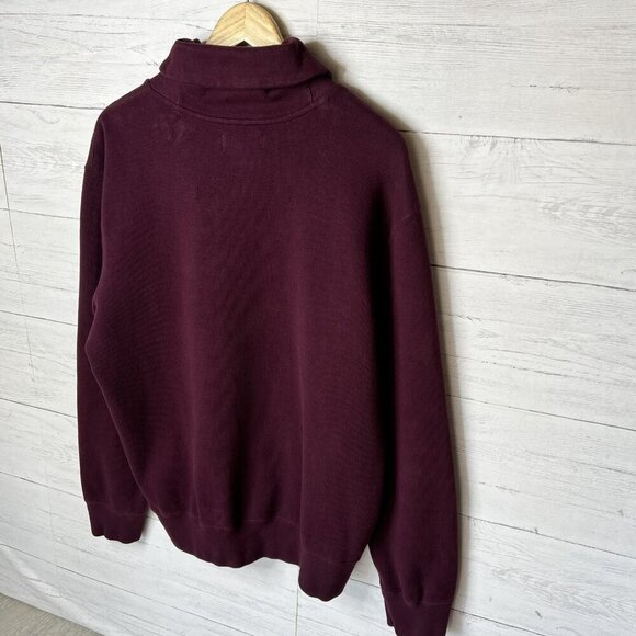 Polo by Ralph Lauren Shirt Mens Size XL Dark Burgundy Shawl Collar Pullover - Picture 12 of 16